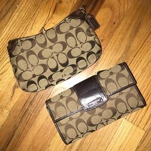 Coach Wristlet with couch wallet and check holder